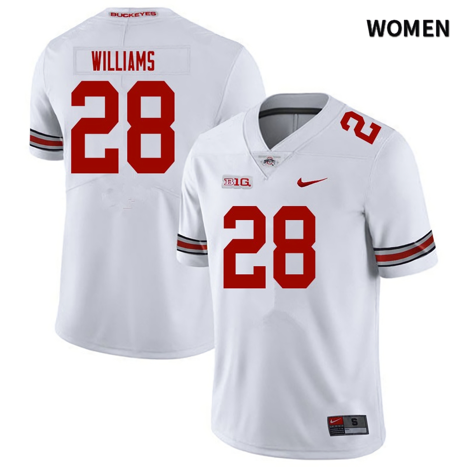 Miyan Williams Ohio State Buckeyes Women's NCAA #28 White College Stitched Football Jersey WEE8156DY